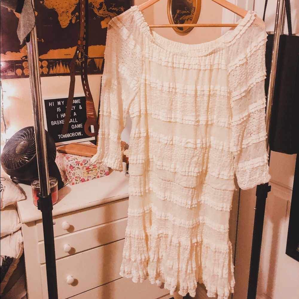 Cream Country Ruffle Summer Dress